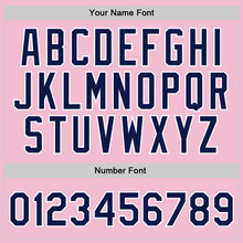 Load image into Gallery viewer, Custom Light Pink Navy-White Authentic Throwback Basketball Jersey