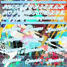 Load image into Gallery viewer, Custom Graffiti Pattern White-Light Blue Colored Abstract 3D Long Sleeve Performance T-Shirt