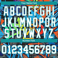 Load image into Gallery viewer, Custom Graffiti Pattern White-Aqua Geometric 3D Long Sleeve Performance T-Shirt