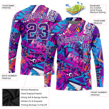Load image into Gallery viewer, Custom Graffiti Pattern Purple-White Words 3D Long Sleeve Performance T-Shirt