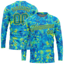 Load image into Gallery viewer, Custom Graffiti Pattern White-Light Blue Scratch 3D Long Sleeve Performance T-Shirt