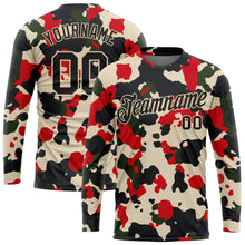 Load image into Gallery viewer, Custom Camo Black-Cream Salute To Service Long Sleeve Performance T-Shirt
