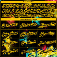 Load image into Gallery viewer, Custom Graffiti Pattern Black-Gold 3D Long Sleeve Performance T-Shirt