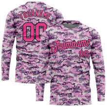 Load image into Gallery viewer, Custom Camo Pink-Black Salute To Service Long Sleeve Performance T-Shirt