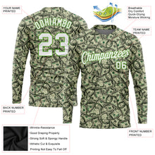 Load image into Gallery viewer, Custom Green White-Neon Green Dollar 3D Pattern Long Sleeve Performance T-Shirt