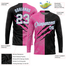 Load image into Gallery viewer, Custom Graffiti Pattern White-Light Blue Scratch 3D Long Sleeve Performance T-Shirt