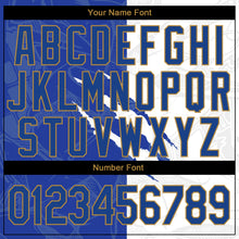 Load image into Gallery viewer, Custom Graffiti Pattern Royal-Old Gold Scratch 3D Long Sleeve Performance T-Shirt