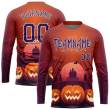 Load image into Gallery viewer, Custom 3D Pattern Halloween Pumpkins Horror Night Long Sleeve Performance T-Shirt