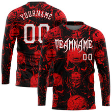 Load image into Gallery viewer, Custom 3D Pattern Halloween Skulls Long Sleeve Performance T-Shirt