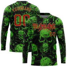 Load image into Gallery viewer, Custom 3D Pattern Halloween Skulls Long Sleeve Performance T-Shirt
