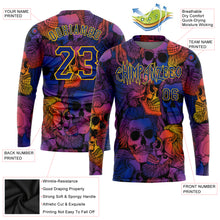 Load image into Gallery viewer, Custom 3D Pattern Halloween Skulls Long Sleeve Performance T-Shirt
