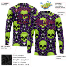 Load image into Gallery viewer, Custom 3D Pattern Halloween Skulls Long Sleeve Performance T-Shirt