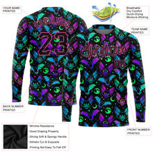 Load image into Gallery viewer, Custom 3D Pattern Bright Multicolored Halloween Bats Long Sleeve Performance T-Shirt