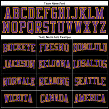 Load image into Gallery viewer, Custom Black Purple-Gold Long Sleeve Performance T-Shirt