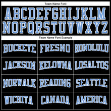 Load image into Gallery viewer, Custom Black Light Blue-White Long Sleeve Performance T-Shirt