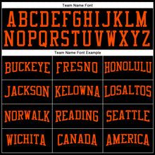 Load image into Gallery viewer, Custom Black Orange Long Sleeve Performance T-Shirt