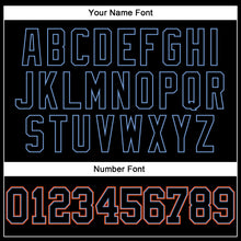 Load image into Gallery viewer, Custom Black Black Powder Blue-Orange Long Sleeve Performance T-Shirt