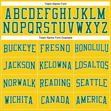 Load image into Gallery viewer, Custom Gold Kelly Green-White Long Sleeve Performance T-Shirt