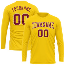 Load image into Gallery viewer, Custom Gold Crimson-Cream Long Sleeve Performance T-Shirt