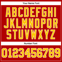 Load image into Gallery viewer, Custom Red Gold-White Long Sleeve Performance T-Shirt