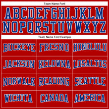 Load image into Gallery viewer, Custom Red Royal-White Long Sleeve Performance T-Shirt