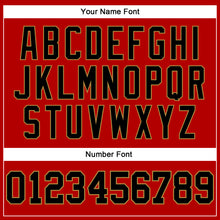 Load image into Gallery viewer, Custom Red Black-Old Gold Long Sleeve Performance T-Shirt