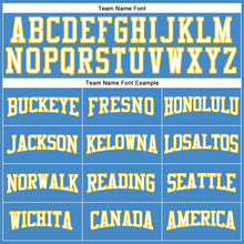 Load image into Gallery viewer, Custom Powder Blue White Gold Long Sleeve Performance T-Shirt