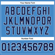 Load image into Gallery viewer, Custom Powder Blue Navy-White Long Sleeve Performance T-Shirt