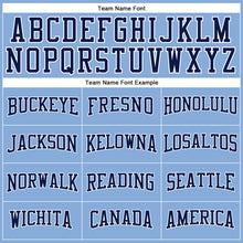 Load image into Gallery viewer, Custom Light Blue Navy-White Long Sleeve Performance T-Shirt