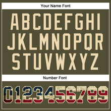 Load image into Gallery viewer, Custom Olive Vintage USA Flag-Cream Long Sleeve Performance Salute To Service T-Shirt