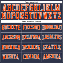 Load image into Gallery viewer, Custom Navy Orange-White Long Sleeve Performance Salute To Service T-Shirt
