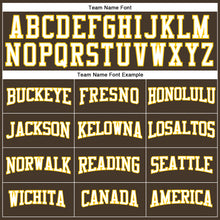 Load image into Gallery viewer, Custom Brown White-Gold Long Sleeve Performance T-Shirt