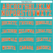 Load image into Gallery viewer, Custom Aqua Orange-White Long Sleeve Performance T-Shirt