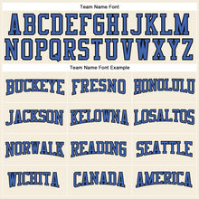 Load image into Gallery viewer, Custom Cream Black-Blue Long Sleeve Performance T-Shirt