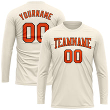 Load image into Gallery viewer, Custom Cream Orange-Black Long Sleeve Performance T-Shirt