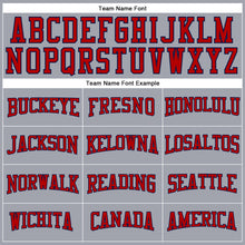 Load image into Gallery viewer, Custom Gray Red-Navy Long Sleeve Performance T-Shirt