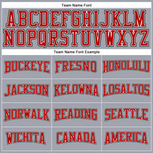 Load image into Gallery viewer, Custom Gray Red-Black Long Sleeve Performance T-Shirt