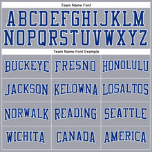 Load image into Gallery viewer, Custom Gray Royal-White Long Sleeve Performance T-Shirt