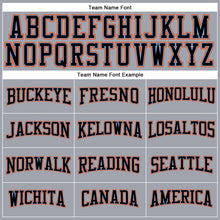 Load image into Gallery viewer, Custom Gray Black Powder Blue-Orange Long Sleeve Performance T-Shirt