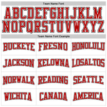 Load image into Gallery viewer, Custom White Red-Black Long Sleeve Performance T-Shirt