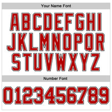 Load image into Gallery viewer, Custom White Red-Black Long Sleeve Performance T-Shirt