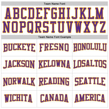 Load image into Gallery viewer, Custom White Purple-Gold Long Sleeve Performance T-Shirt