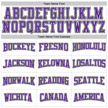 Load image into Gallery viewer, Custom White Purple-Black Long Sleeve Performance T-Shirt