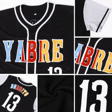 Load image into Gallery viewer, Custom Black White-Gold Authentic Two Tone Baseball Jersey