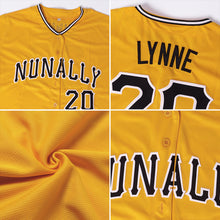 Load image into Gallery viewer, Custom Gold Black-White Baseball Jersey