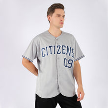 Load image into Gallery viewer, Custom Gray Navy-White Authentic Baseball Jersey