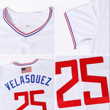 Load image into Gallery viewer, Custom White Red-Royal Authentic American Flag Fashion Baseball Jersey