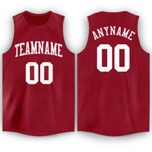 Load image into Gallery viewer, Custom Maroon White Round Neck Basketball Jersey
