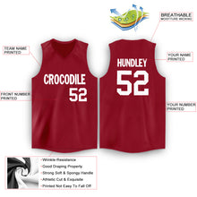 Load image into Gallery viewer, Custom Maroon White V-Neck Basketball Jersey