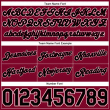 Load image into Gallery viewer, Custom Maroon White Pinstripe Black-White Authentic Basketball Shorts